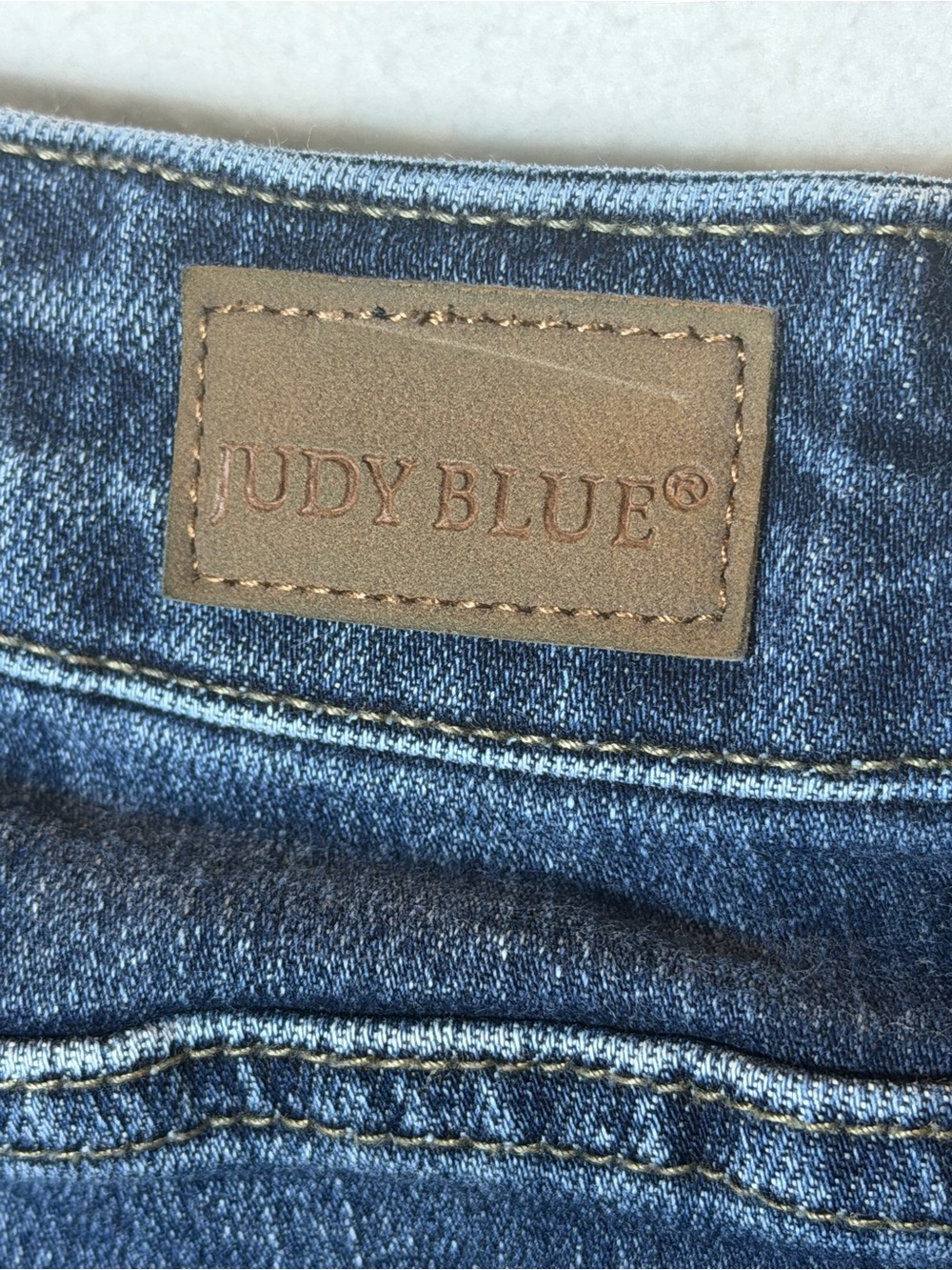 Judy Blue High Rise Skinny Jeans Distressed Raw Frayed Hem Dark Wash 18W - Picture 6 of 6